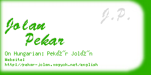 jolan pekar business card